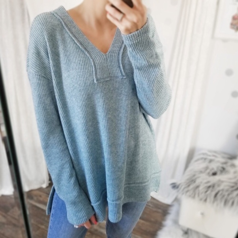 V-neck knit top